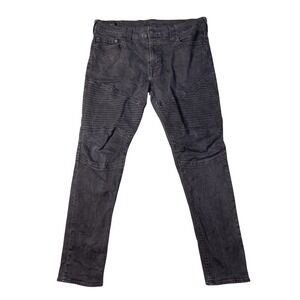 True Religion Geno Relaxed Slim Jeans Mens Size 40 Black Denim Stretch